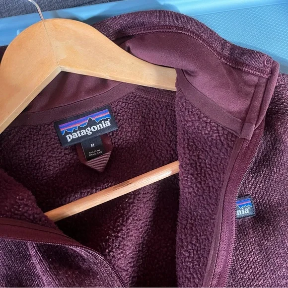 Patagonia Fleece Medium Better Sweater Quarter Zip Pullover Maroon - Picture 6 of 8
